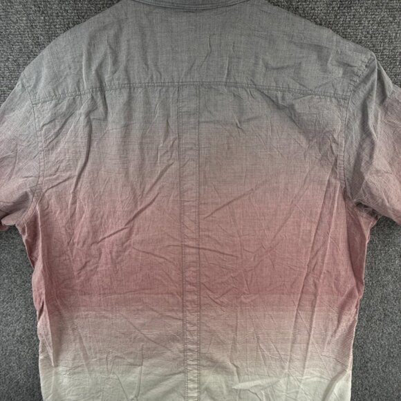 Calvin Klein Button Up Shirt Men Gray Red 2XL Classic Fit Fade Cotton Woven - Picture 14 of 14